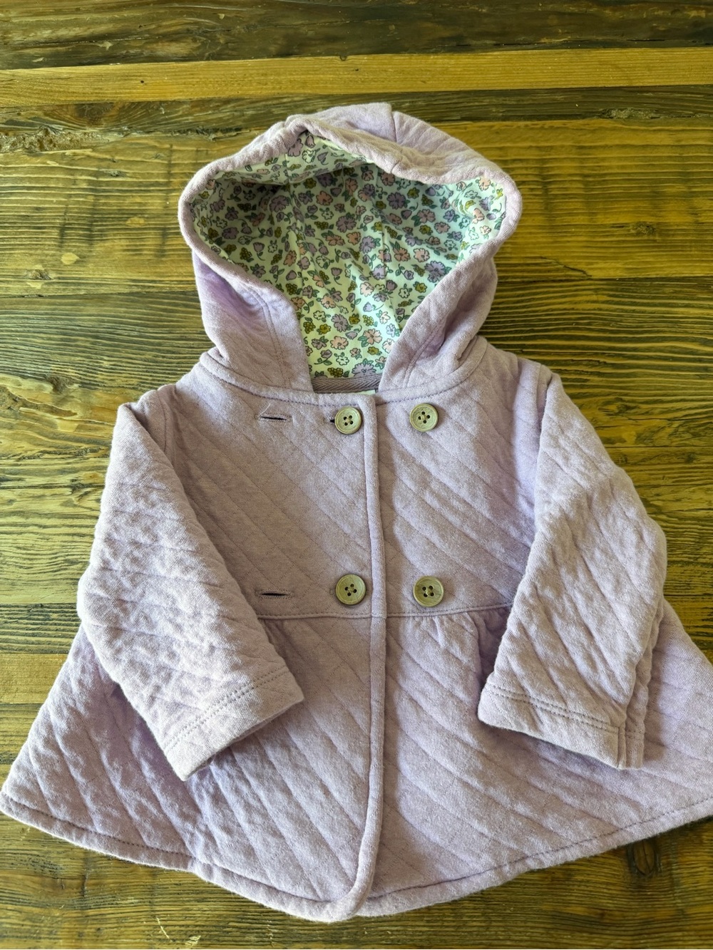 Carter’s 6 MONTHS Quilted Hooded Coat - Light Purple